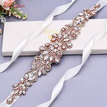 YouLaPan-Cinturón de boda con diamantes de imitación para mujer, accesorio de boda, color oro rosa, S12-RG 2024 - compra barato