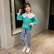 Autumn Spring Girls Clothes Tracksuit Long Sleeve Cotton Tops+Jeans Girls Sports Suit Children Clothes Outfits 4 6 8 10 12 Years 2024 - buy cheap