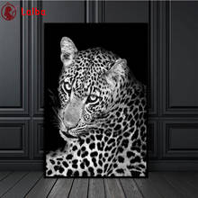 Diamond Painting Black and white animal art, leopard Full Drill Square DIY Diamond Embroidery Cross Stitch Mosaic Home Decor 2024 - buy cheap