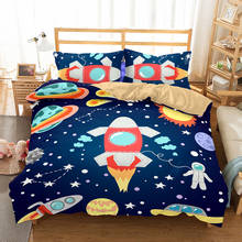 New 3D Blue Galaxy Bedding Sets Universe Outer Space Themed Bed Linen Set Cute Cartoon Duvet Cover Set Bedclothes For Kids 2024 - buy cheap
