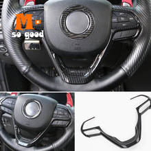 Car Steering Wheel Button Frame Cover Trim Shell Auto Styling Accessories Carbon Fibre 2014 15 16 2017 for Jeep Grand Cherokee 2024 - buy cheap