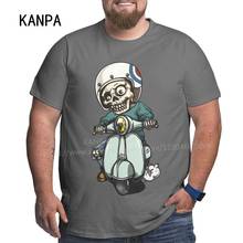Kanpa 100% хлопок Забавные футболки с черепом для больших мужчин с рисунком мужская одежда топы для тренировок размер d 3D футболка с узором в стиле граффити размера плюс размер 2024 - купить недорого