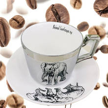 Tazas de café con espejo reflectante, tazones de té románticos con plato, vasos creativos 2024 - compra barato