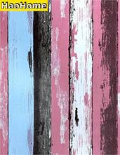 HaoHome-papel tapiz de rayas Multicolor Retro, autoadhesivo de color rojo, vinilo decorativo, impermeable 2024 - compra barato