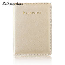 Kudian capa para passaporte de couro masculina urso pu, capa para cartão de visita carteira porta cartão fashion bih242 pm49 2024 - compre barato