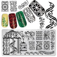 1PC nail art stamper staineless steel cartoon animals wave liners flower butterfly image transfer tlls 3D nail stamping FW046 2024 - buy cheap