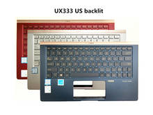 Portátil us backlight teclado superior capa para asus deluxe13 zenbook s13 ux333 ux333f ux333fn u3300f ouro azul vermelho 2024 - compre barato