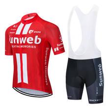 2020 RED SUNWEB профессиональная одежда для велоспорта, велосипедная Джерси, быстросохнущая велосипедная одежда, мужская летняя команда, Майки для велоспорта, 20D велосипедные шорты, набор 2024 - купить недорого