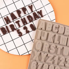 Molde de silicona reutilizable con letras y números, utensilios de decoración para hornear, molde para Chocolate y pasteles 2024 - compra barato