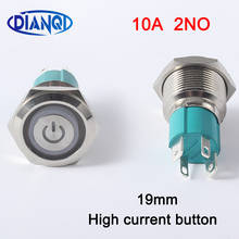 19mm heavy duty 3V5V6V12V24V110V220V 10A/250VAC high current waterproof control Momentary Latching push button switch 2NO 4pin 2024 - buy cheap