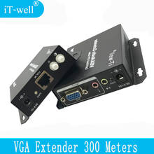 VGA Extender 1x1 Splitter with Audio RJ45/Cat5/6 ethernet cable to 300M VGA Extender Transmitter Receiver Extend 300 meters 2024 - buy cheap