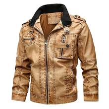 6xl 7xl mens Motorcycle Leather Jackets and coat Leather Men's Jacket Winter Casual Male Biker Leather Coats Faux Leather jacket 2024 - buy cheap