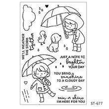 ZhuoAng Little girl playing umbrella Transparent and Clear Stamp DIY Scrapbooking Album Card Making DIY Decoration Making 2024 - buy cheap