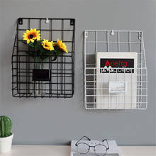 Organizador de parede de ferro para pendurar, rack simples para armazenar revistas e jornal, decoração de parede 2024 - compre barato