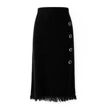 2020 High Waist Knitted Winter Bodycon Midi Vintage Button Decorated Women Black Skirt Faldas Jupe Femme Saia 2024 - buy cheap