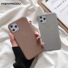 Plating Love Heart Soft Phone Case For iphone 11 12 13 Pro SE 2 6 6S 7 8 Plus XS Max XR X 13 Mini Gold Blocking Printed Case 2024 - buy cheap