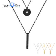 Personalized A-Z Letter Initial Vertical Bar Necklace for Women Stainless Steel Custom 4 Sides Name Layered Necklaces & Pendants 2024 - buy cheap