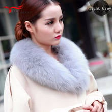 Real Fox Fur Collar Women 100% Natural Genuine Coat Jacket Fox Fur Shawl Winter Warm Fashion Neck Luxury Scarf Womans  2024 - buy cheap