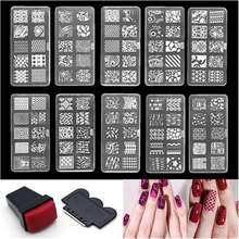 Send 1 Set Nail Stamping Plates Lace Flower Pattern Nails Art Tool Random Image Plate Stencil Nail Art Stamp Stamping Template 2024 - buy cheap