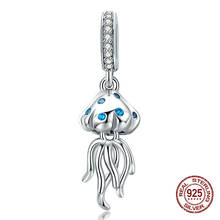 Jellyfish Zircon Necklace Pendant fit bangle & Bracelet Charm Genuine 925 Sterling Silver Beads Luxury Original Jewelry Making 2024 - buy cheap