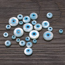 10Pcs White Natural Pearl Bay Beads Blue Evil Eye Shell Loose Beads for Jewelry Making DIY Necklace Bracelet Accessories Gift 2024 - buy cheap