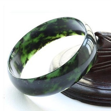 Brazalete de Jade VERDE negro genuino Natural, pulsera China tallada a mano, accesorios de joyería, amuleto, regalos para hombres y mujeres 2024 - compra barato
