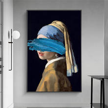 A menina com uma pérola brinco pinturas em tela reproduções famosas obras de arte por jon pop arte imprime fotos de parede para decoração de casa 2024 - compre barato