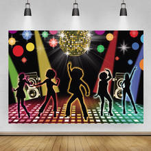 Club Disco Party Backdrop Neon Retro Style Let's Dance 80's Photo Background Party Banner Decoration Photography Backdrops 2024 - buy cheap