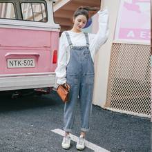 New Jeans Cotton Women 2019 Vintage Denim Jumpsuit Loose High Waist Harajuku Single Breasted Denim Bib Pants Overalls AA5134 2024 - buy cheap