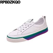 Genuine Leather White Trainers Flats Walking Casual Footwear Designer Shoes Women Luxury 2021 Rainbow Chinese Sneakers Ladies 2024 - buy cheap