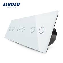 Livolo-Interruptor táctil de pared de lujo con Panel de cristal blanco, interruptor de luz Triple, estándar europeo, VL-C706-11 2024 - compra barato