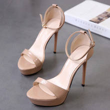 Summer Women Sandals Fashion Peep Toe Thin Heel Women Shoes High Heel 12CM Platform Elegant Party Wedding Shoes Ladies Sandals 2024 - buy cheap