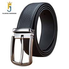 FAJARINA Brand Name Top Quality Real 100% Cow Genuine Leather Belt Straped Pin Buckle Metal Belts for Men Free Shipping N17FJ741 2024 - buy cheap