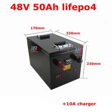 waterproof 48V 50AH LiFePO4 battery deep cycle for 2500w electric bike e scooter bicycle inverter Solar energy + 5A charger 2024 - buy cheap