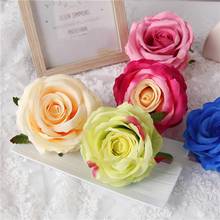 High Quality Artificial Flower Head 9cm Retro Rose Heads Silk Flower Wedding Arch Road Lead Flowers Christmas Party Decoration 2024 - compre barato