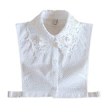 Blusa feminina florida com lapela pérola falsa, elegante, camisa destacável com meia camisa decorativa em jacquard xadrez 2024 - compre barato