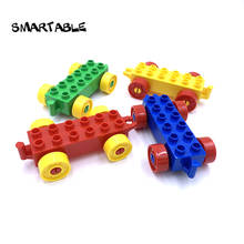 Smartable Big Bricks Train Trail Car Building Blocks Parts Compatible Major Brand Creative Toys For Kid Of Low Age Gift 4pcs/Set 2024 - buy cheap