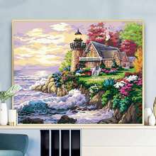 Painting by Numbers Wall Picture Canvas Painting Sea Beauty Scenery DIY Oil Painting Acrylic Paint Landscape Wall Art Home Decor 2024 - buy cheap