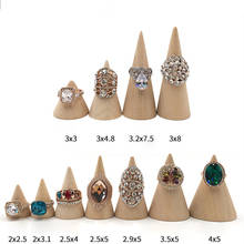Anel de madeira suporte de cone para jóias, expositor de anéis pandora, organizador de jóias, caso, adereços, exposição 2024 - compre barato