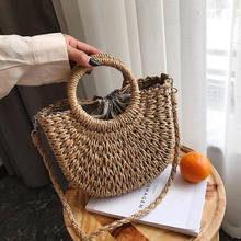 Women Vintage Beach Straw Bag Ladies Handmade Woven Rattan Messenger Handbag Summer Bohemian Crossbody Shoulder Bag 2024 - buy cheap