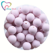 Teeny Teeth 100 PCS Pastel/Soft Pink Baby Teething Silicone Beads For Necklaces BPA Free Teether Toy Accessories Nursing DIY 2024 - buy cheap
