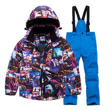 Traje de esquí impermeable para niños, chaqueta y pantalones de nieve cálidos para niñas y niños, conjunto de ropa de esquí y snowboard de invierno 2024 - compra barato