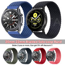 Braided Solo Loop Band For Huawei Watch GT2/2e/Pro Strap Samsung Galaxy Watch 3 45mm Gear S3 WatchBand Correa 20mm 22mm Bracelet 2024 - buy cheap