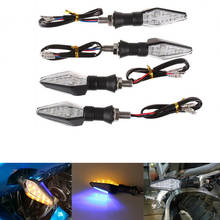 Lámpara intermitente LED Universal para motocicleta, luz intermitente azul y ámbar, 12 Led, luz indicadora de doble Color 2024 - compra barato