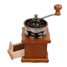 Manual Coffee Grinders Home Kitchen Tool Ceramic Millstone Classical Wooden Hand Coffee Grinder Coffee Bean Burr Mill 2024 - buy cheap
