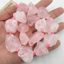 Apdgg pedra de cristal natural de quartzo rosa, tamanhos 17 ", gemas naturais granuladas para cobrir pedra 2024 - compre barato