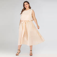 Women Solid Summer Dress 2021 Casual Plus Size 4XL High Waist Summer Dress For Women Lady A-Line Mid-Calf Irregular Dress 2024 - buy cheap