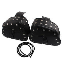 Bolsas de sillín de motocicleta, bolsa de herramientas de equipaje lateral, almacenamiento de cuero PU negro para Harley, Honda, Cruiser, Bobber, Chopper, Universal 2024 - compra barato