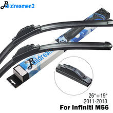 Buildreamen2 2 X Car Wiper Blade Rubber Front Windscreen Wiper Styling For Infiniti M56 Fit J Hook Arms 2011 2012 2013 2024 - buy cheap