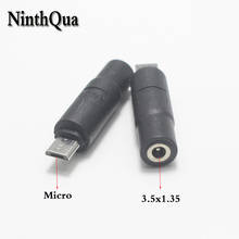 Conector de carga Micro USB macho a 3,5x1,35mm hembra, conector de alimentación CC para lámpara de mesa, instrumento de belleza ext, 1 ud. 2024 - compra barato